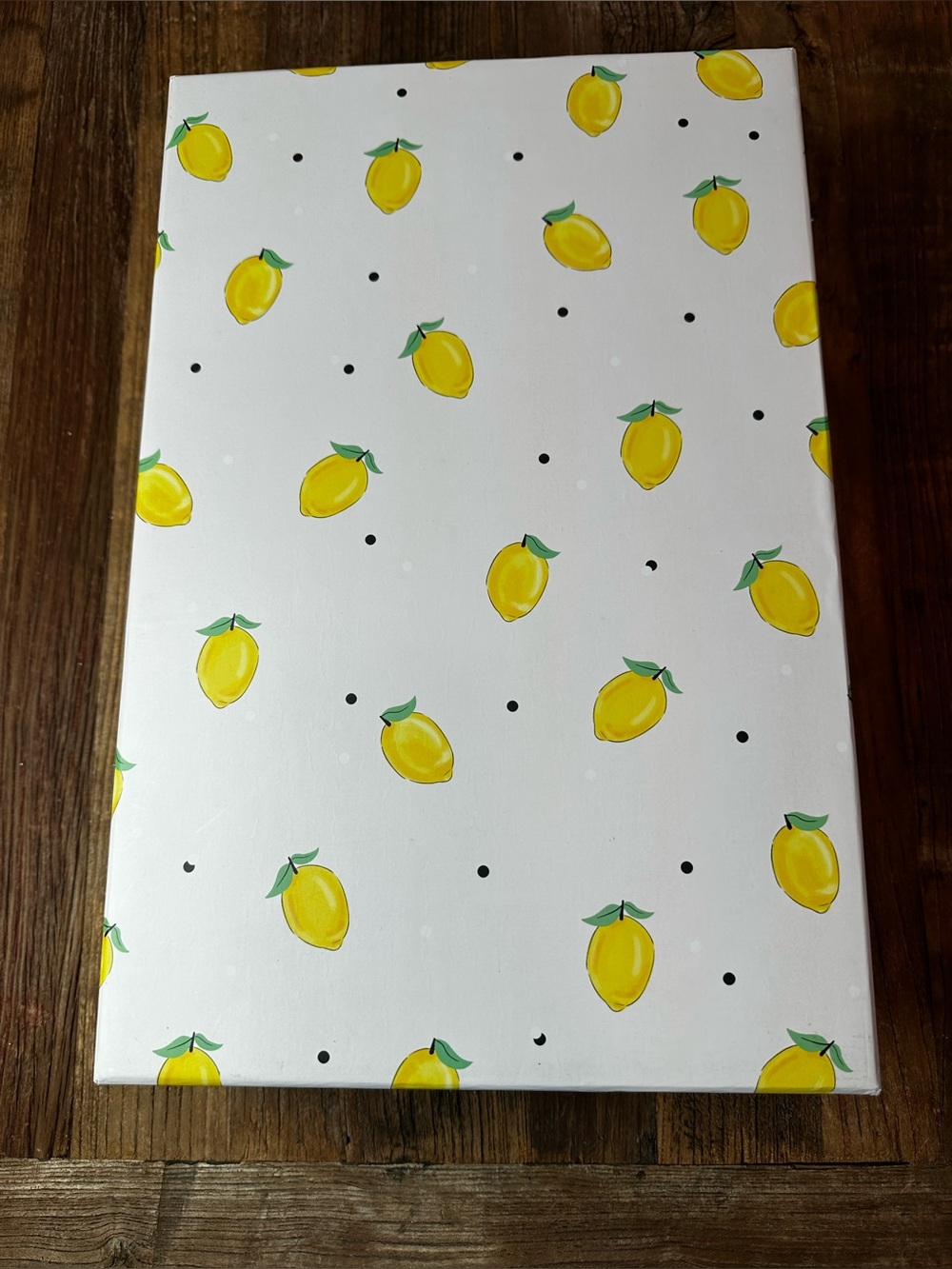 Lemon Pattern Decorative Storage Box - White and Yellow